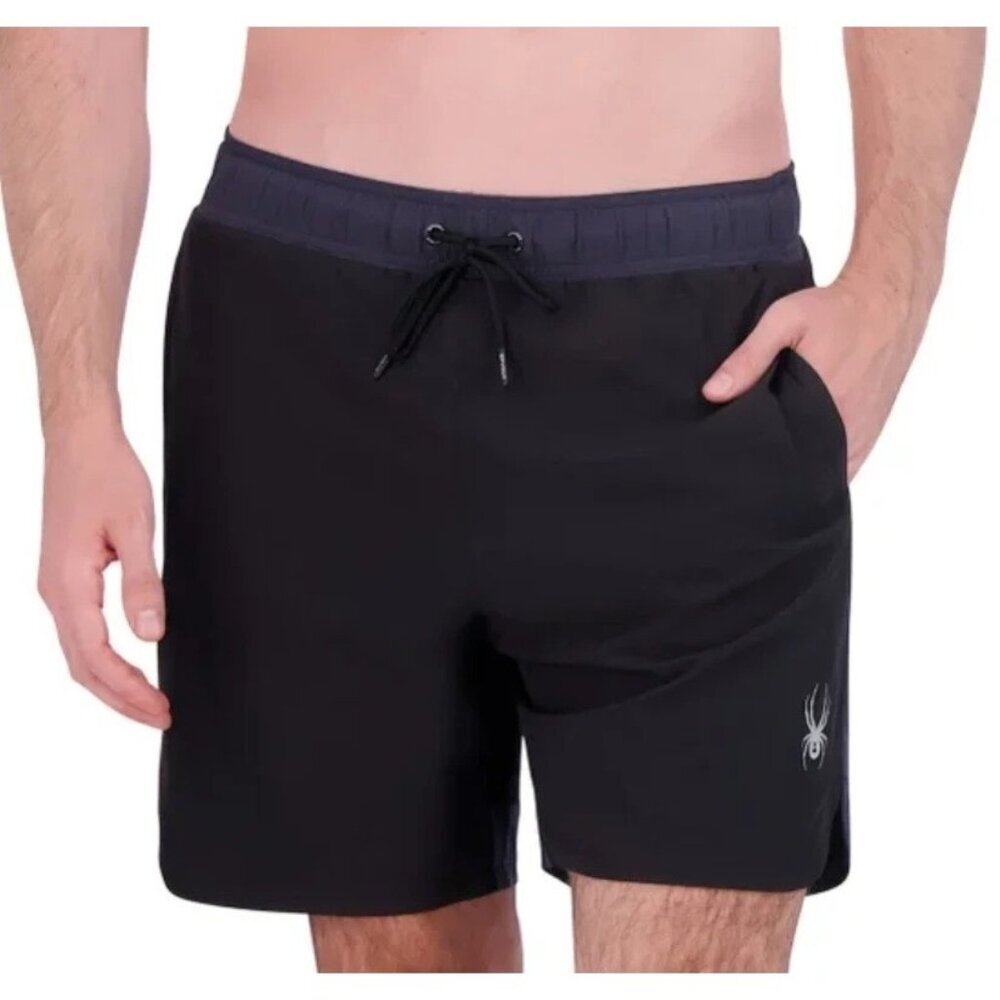 Spyder Men's M Swim Shorts Black Performance Athletic Shorts 7.5" Inseam n1010